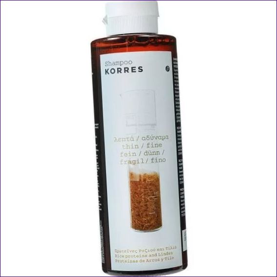 Šampon KORRES s rýžovým proteinem a lípou pro jemné a lámavé vlasy