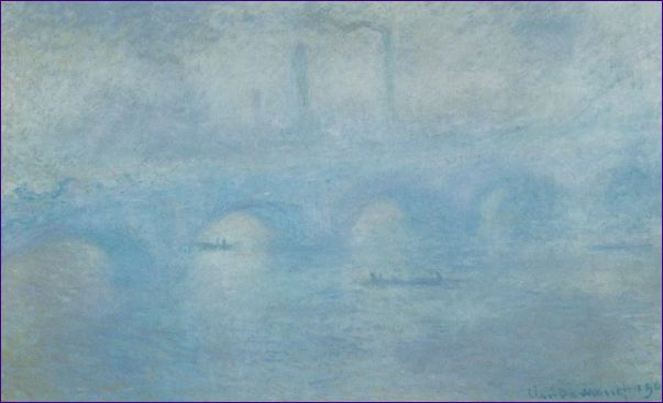 Most Waterloo. Efekt mlhy,Claude Monet
