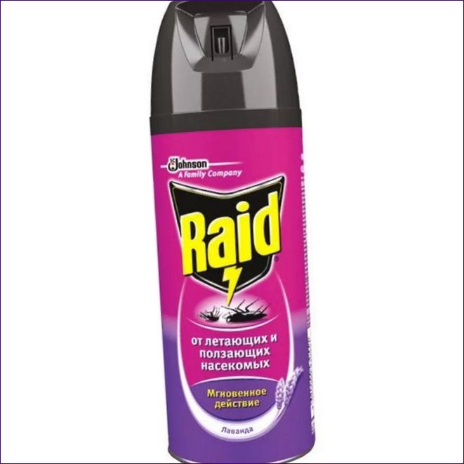 RAID aerosol proti létajícímu a obtížnému hmyzu s vůní levandule.webp