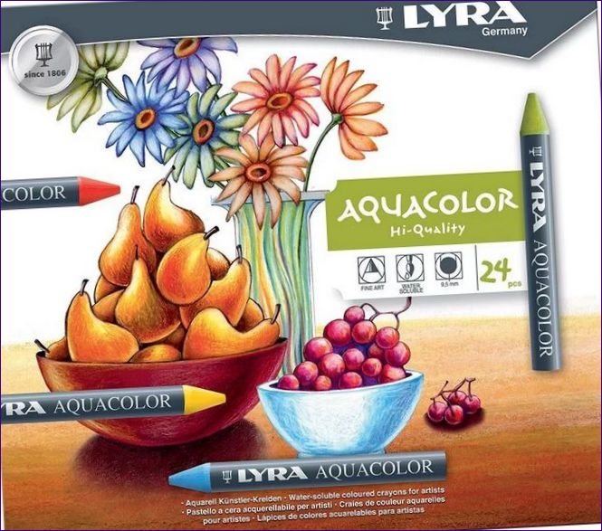 LYRA AQUACOLOR 24 barevných voskových tužek.webp