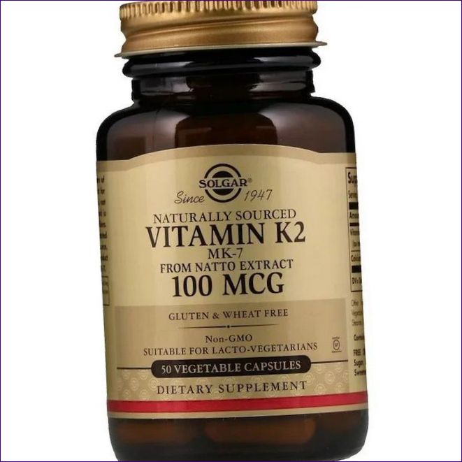 Solgar přírodní vitamin K2, 100 mikrogramů